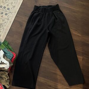 Adidas black easy soft wide leg cropped pants sz S